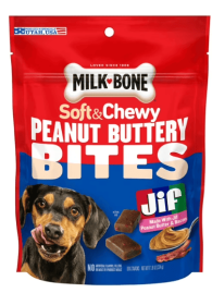 Milk-Bone Peanut Buttery Bites Soft Dog Treats With Real Peanut Butter & Bacon, 11.8-Oz. Bag