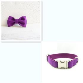Pet bow tie Solid dog collar bow accessories (Option: Purple Bset-S)