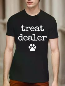 Dog Treat Dealer" Humorous Cotton T-Shirt for Dog Lovers - Perfect Gift for Men, Dad, Husband, Grandpa | Casual & Outdoor Wear | Sizes S-XXXL (Color: Black, size: XXL)